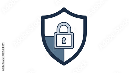 Security shield icon with padlock representing protection and privacy concept