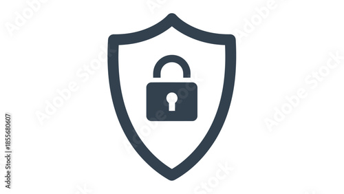 Shield icon with lock security protection safety privacy concept