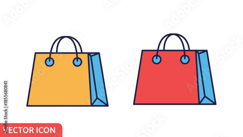 Colorful shopping bags in vector illustration for online retail and commerce