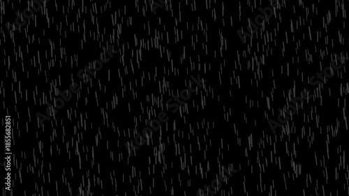 monsoon rain weather concept, rain falling isolated on black background, overlay for rainstorm, rainy season and pleasant atmoshphere