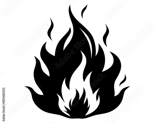 flame fire black silhouette vector,flame fire  icon vector,symbol