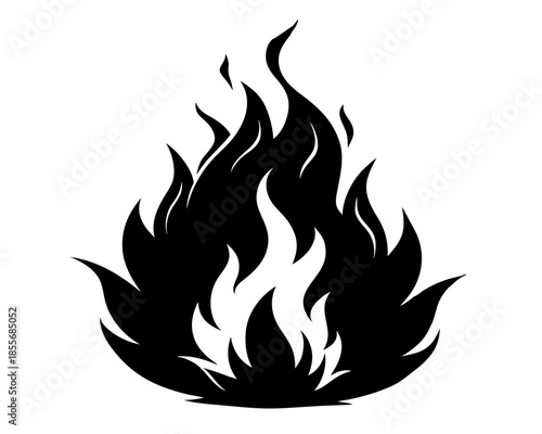 flame fire black silhouette vector,flame fire  icon vector,symbol