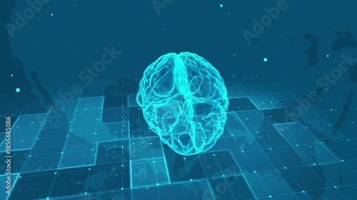 Futuristic Digital Human Brain Anatomy with AI Data Interface