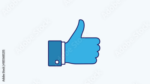A vibrant blue thumbs-up icon on a clean white background, symbolizing approval, like, and positive feedback.