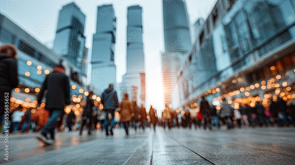 Obraz premium Corporate Urban Environment: Soft Bokeh View of Modern Architecture