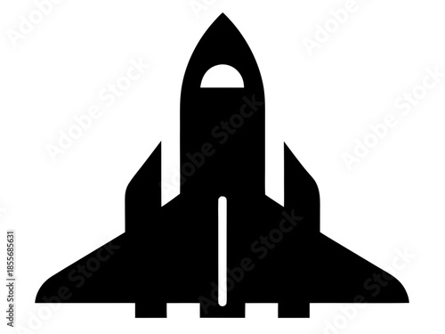Rocket  Space Shuttle black silhouette vector,rocket launching  icon vector