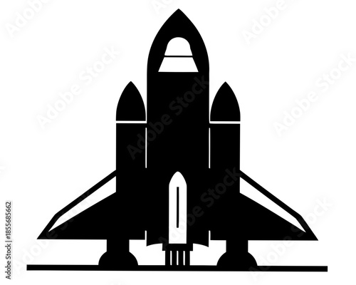 Rocket  Space Shuttle black silhouette vector,rocket launching  icon vector