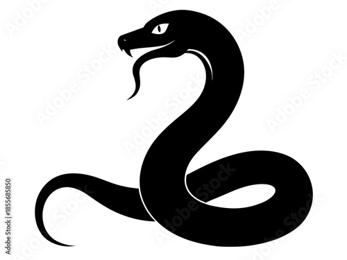 Snake Black Silhouette vector,Snake symbol