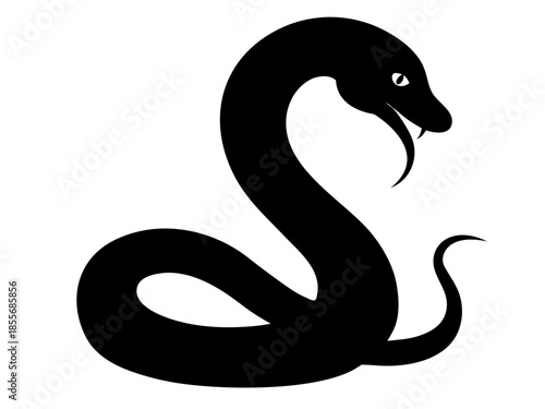 Snake Black Silhouette vector,Snake symbol