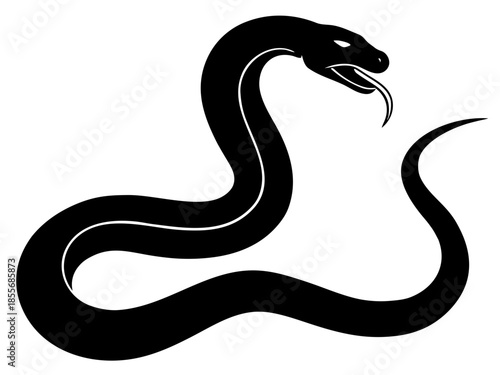 Snake Black Silhouette vector,Snake symbol