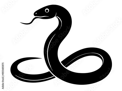 Snake Black Silhouette vector,Snake symbol