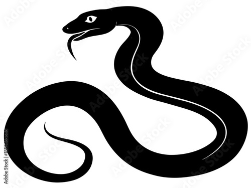 Snake Black Silhouette vector,Snake symbol
