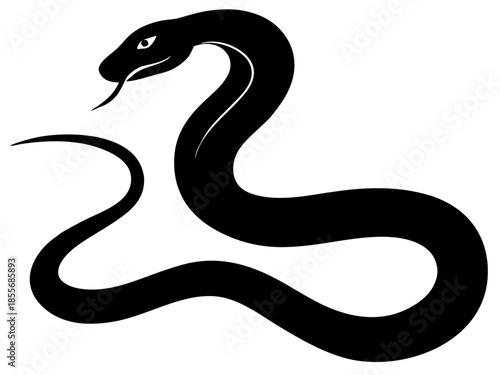 Snake Black Silhouette vector,Snake symbol