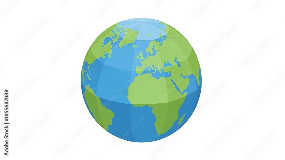 Fototapeta premium Stylized globe illustration on white background