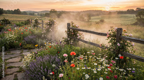 A tranquil sunrise bathes a...