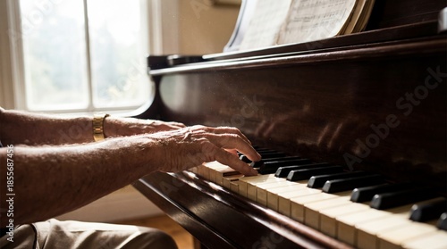 An experienced pianist play...