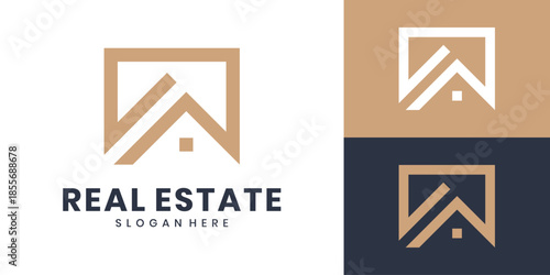 Real estate minimalist luxury home logo design