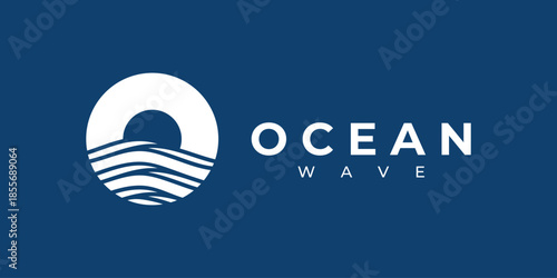 Ocean wave circular logo design
