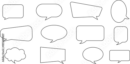 Speech bubble icon though bubble icon set outline