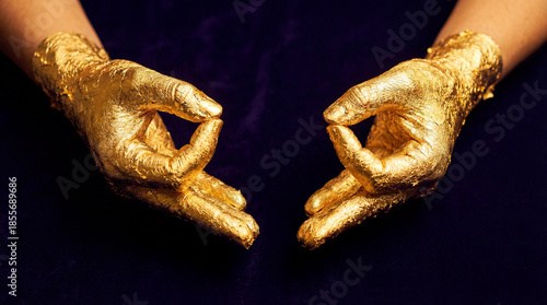 The hands are gilded in gol...