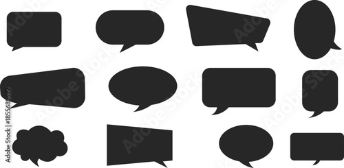 Speech bubble icon though bubble icon set black 
