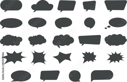 Obraz na płótnie Speech bubble icon though bubble icon set black