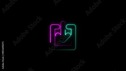 Teal Pink Neon Download Icon light