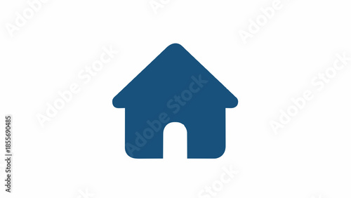 Simple Blue House Icon Representing Home, Property, and Residential Address - Minimalist Digital Graphic for Web Design and User Interface Elements