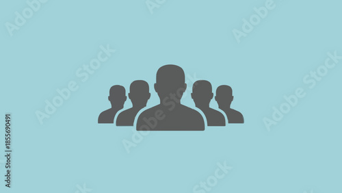 Icon representing a group of people in silhouette, symbolizing community and teamwork
