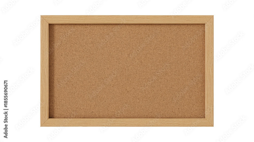 Fototapeta premium Blank cork board with wooden frame, isolated