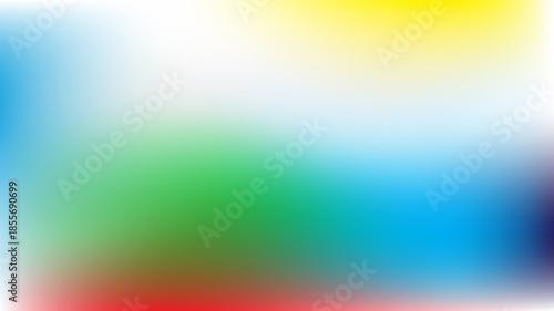 Ethereal Multi-Color Gradient Background Soft Blends of Yellow, Sky Blue, Emerald Green, and Radiant Red Hues