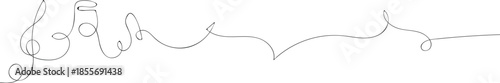 One continuous line drawing of musical notes. A minimalist continuous line drawing depicting a treble clef and musical notes flowing into an abstract wave. A single continuous black line creates a har