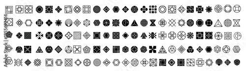 geometric pattern icon vector set geometric figure 
