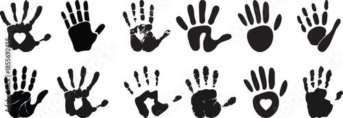 handprint icon vector set hand illustration sign