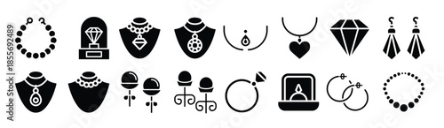 jewel icon vector set jewelry illustration sign collection