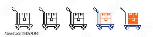 Trolley Different Set Vector Icon