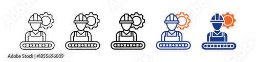 Factory Worker Different Set Vector Icon