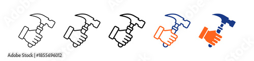 Hammer Different Set Vector Icon