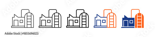 Water Factory Different Set Vector Icon