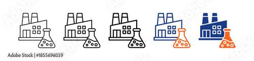Chemical Industry Different Set Vector Icon