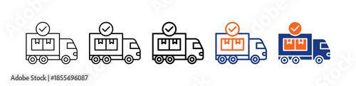 Delivery Truck Different Set Vector Icon