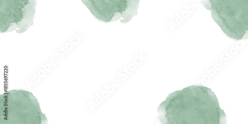 Foto Abstract light green watercolor splashes border Minimalist pastel brushstrokes b