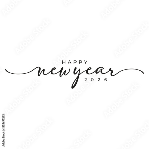 Happy new year 2026 elegant calligraphy design