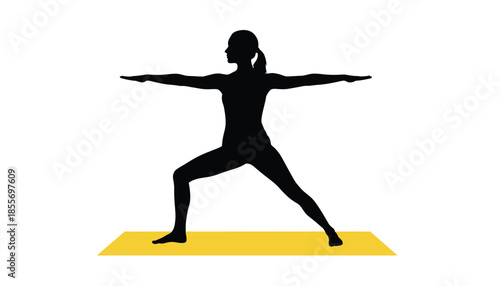 Woman Practicing Yoga on Yellow Mat