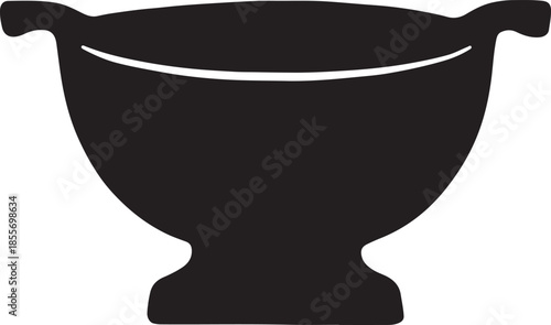 Black Silhouette of an Ancient Greek Amphora or Vase vessel container
