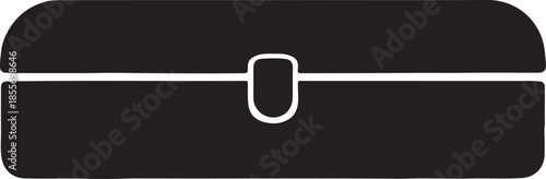 Black Silhouette of a Rectangular Chest with a Clasp trunk container