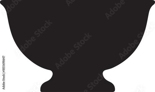 Black Silhouette of a Pedestal Bowl or Urn vase container