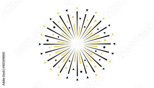 Yellow Black Dots Radiating from White Center