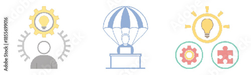 Innovation Ideas And Solutions Vector Icons Set