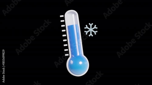 3D Temperature Going Down Animation | Alpha Loop